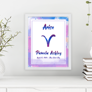 Aries horoscope poster white frame pallas collection