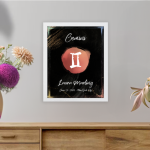 Gemini astrology sign poster white frame Juno collection