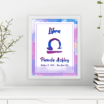 Libra horoscope poster white frame pallas collection