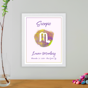 Scorpio horoscope sign poster white frame Juno collection